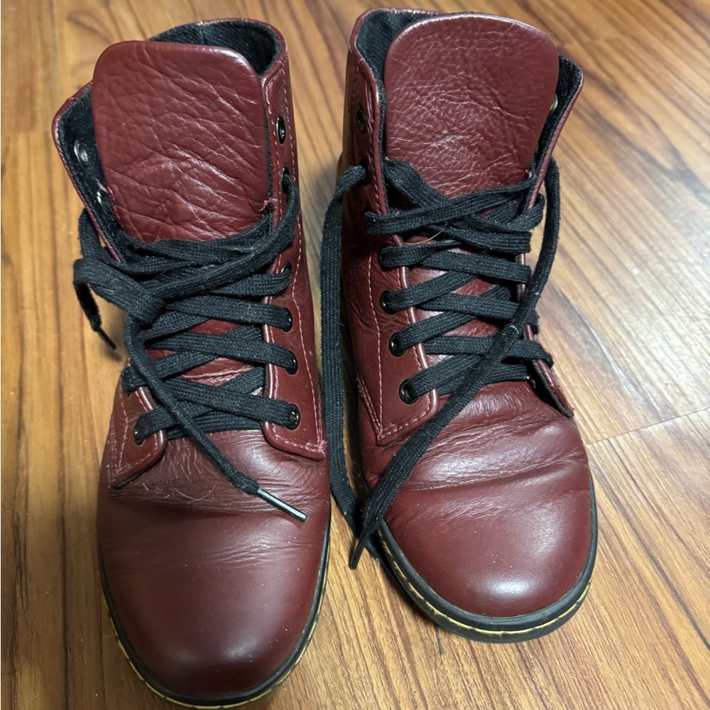 Dr Martens maroon booties